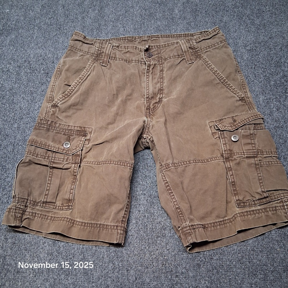 Levis White Tab Cargo Shorts Size 30 Brown 10"‎ Inseam Skater Y2K